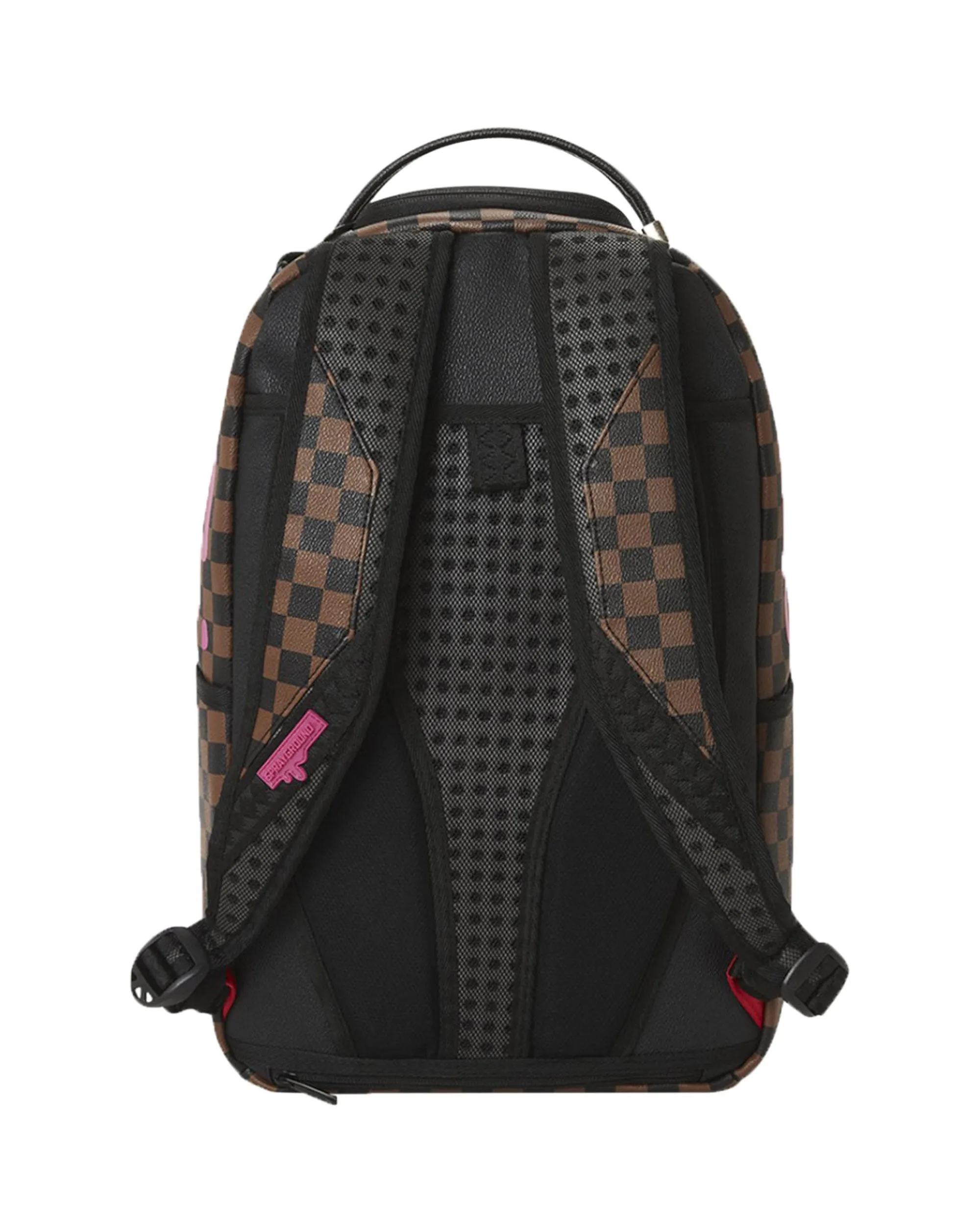 Sprayground Pink Drip Brown Check Dlx Backpack