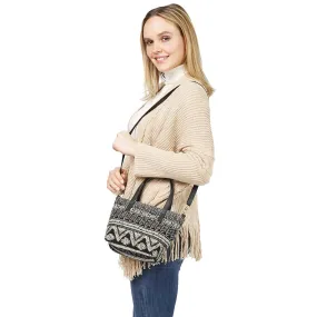 Tribal Patterned Tote Crossbody Bag