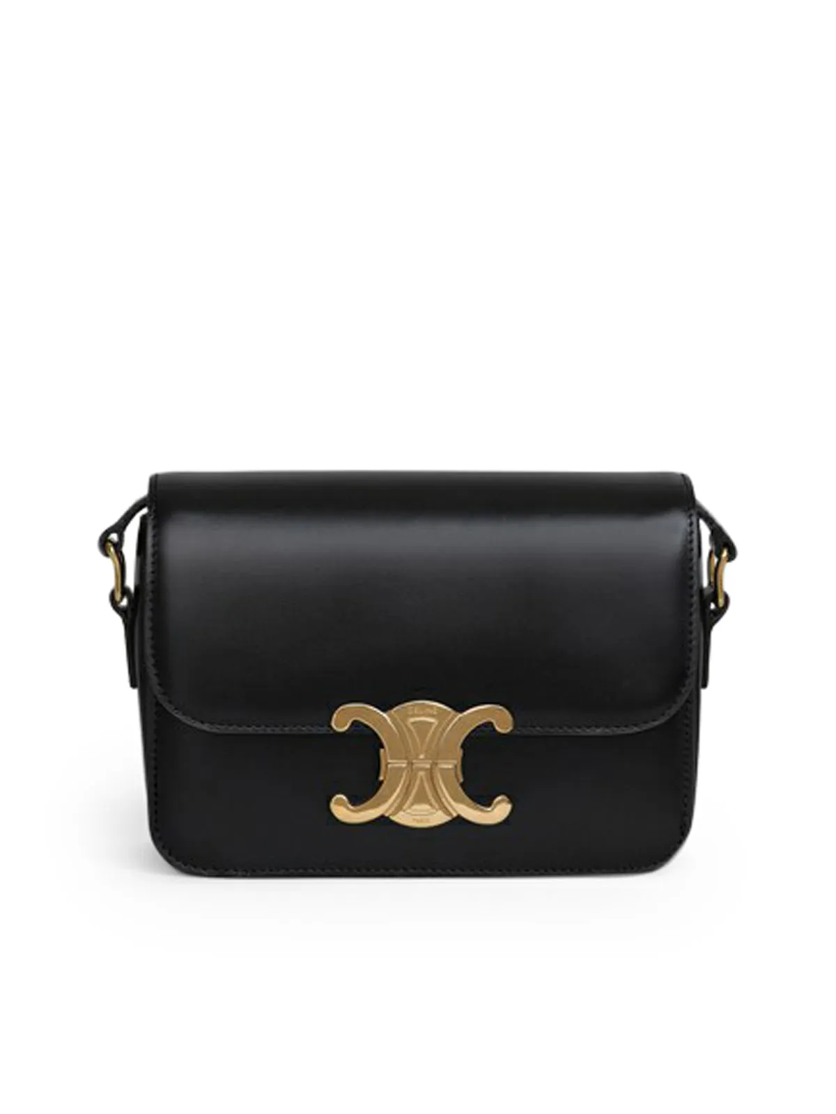 TRIOMPHE TEEN BAG IN SCHWARZ SHINY CALF LEATHER