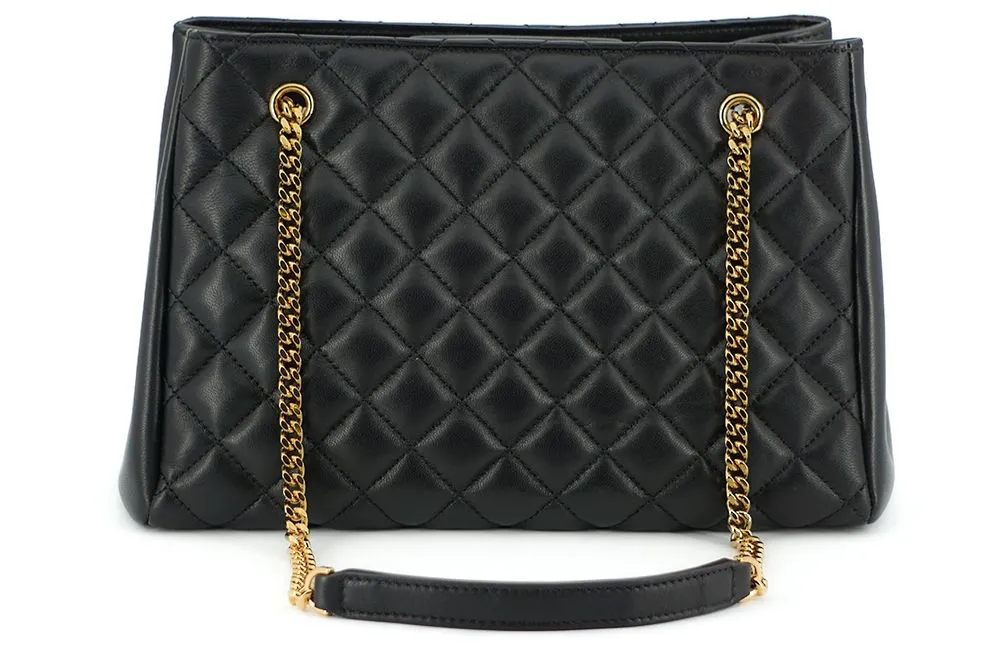 Versace Quilted Nappa Leather Medusa Tote Handbag 'Black'