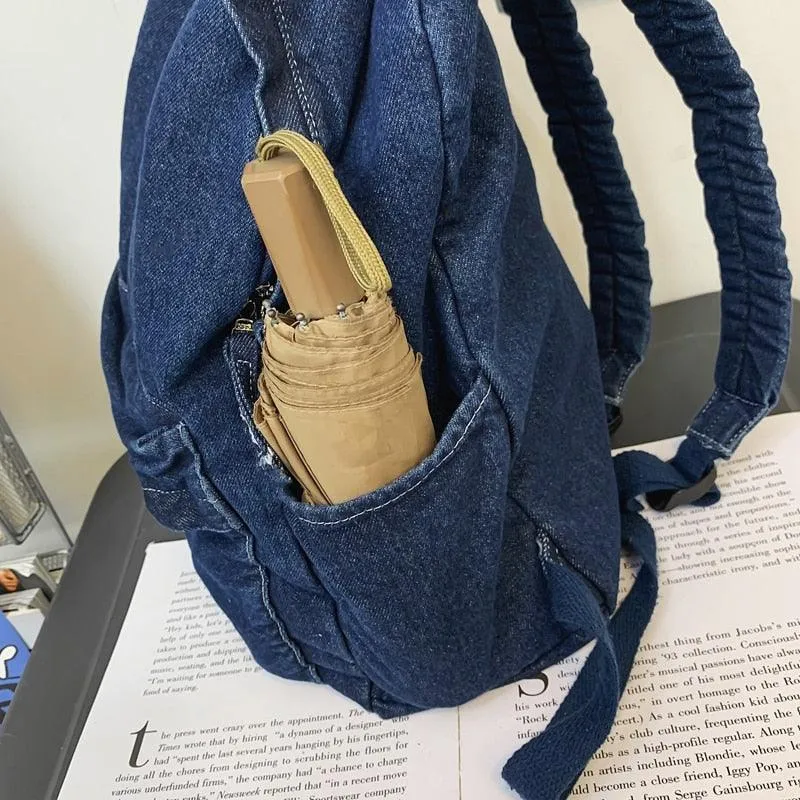 Vintage Canvas College Cool Backpack Laptop Denim School Bag GZ247